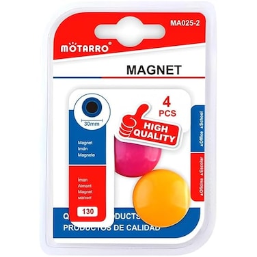 Fitto 4 Round Magnets Assorted Colors 30mm