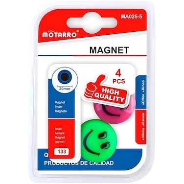 Fitto 4-Pcs Round Magnets 30mm Assorted Color
