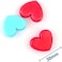 Fitto 3 Pieces Binder Clips Heart Shaped 30mm Assorted Colors
