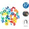 Fitto 37 Pieces Magnetic Numbers & Symbols Assorted Colors for Fridge & Classroom
