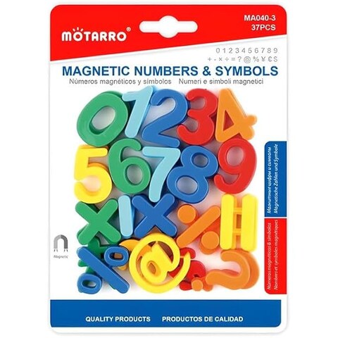 Fitto 37 Pieces Magnetic Numbers & Symbols Assorted Colors for Fridge & Classroom