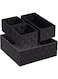 LENND Woven Storage Baskets for Organizing, Small Black Baskets Cube Bin Container Tote Organizer Divider for Drawer, Closet, Shelf, Dresser, Set of 4