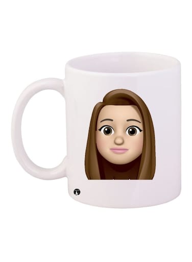 Printed Coffee Mug White/Brown/Beige