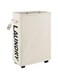 TAME Large Laundry Hamper, Rolling Laundry Basket,Tall Narrow Laundry Basket with Wheels Slim Laundry Hamper on Wheels Clothes Hamper Laundry Bin (Beige)