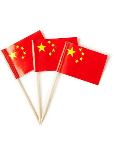 mflagperft China Flag Chinese Small Toothpick Mini Stick Flags Decorations (100 pcs)
