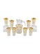 Glassware Set 220ml Goblets with 1620ml Jug - Gold Decorative Premium Beverage Serving Collection - High-Quality Glass Pitcher and Stemware Set for Hosting, Events and Home Dining Use