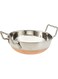 RAJ Copper Bottom Kadai Cooking Pot with Double Handle Silver 21cm
