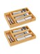Generic 2 Pieces Bamboo Cutlery Tray 4-Compartment Tray