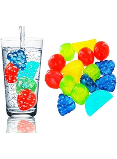 Dependable Industries inc. Essentials Fruit Shape Reusable Ice Cubes BPA Free (30) Multicolor