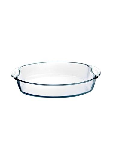 Clear Borosilicate Glass 35x25cm 2.9L Oval Shape Glass Oven Dish for Baking, Roasting and Serving Casserole Pan Microwave Freezer Safe Bakeware