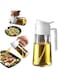 TrendPlain 470ml Olive Oil Spray Bottle for Kitchen Gadgets - 2 in 1 Olive Oil Dispenser Bottle and Air Fryer Accessories for Cooking, Salad and BBQ - White