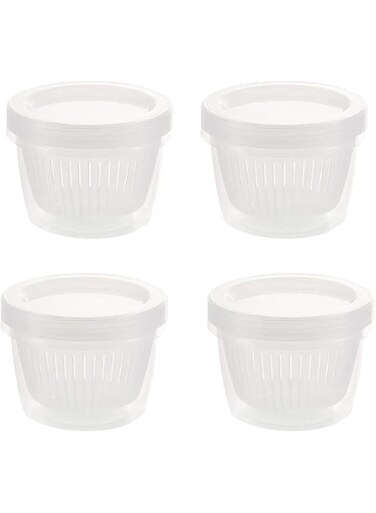 Azonee Onion Storage Containers with Threaded Seal Lid Strainer Tomato Saver Preservation Box Double Layer Bowl for Refrigerator Food Fruit Fresh Kitchen Organizer Ingredients Divided Ginger Garlic