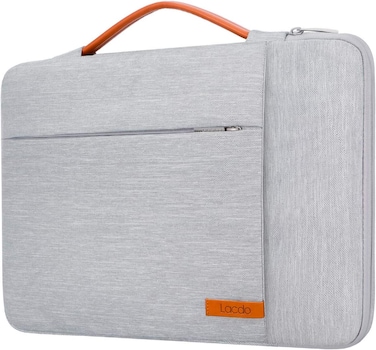 Lacdo 360&deg; Protective Laptop Sleeve Case for 13 inch New MacBook Air M4 A3240 2025 M3 A3113 M2 A2681 M1 A2337   13" MacBook Pro M2 M1 A2338 A2251   13" iPad Pro M5 iPad Air M3 Computer Bag,Gray