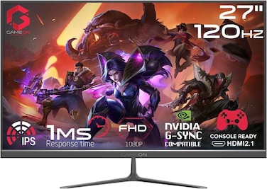 GAMEON GOES27FHD120IPS 27 Inch Gaming Monitor - FHD 1080P Computer Monitor 120Hz IPS 1ms Monitors - 16:9 Wide IPS gaming Screen HDMI VGA DisplayPort Built-in Speakers (Support PS5)