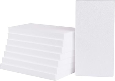 CRAFT MAGIC 6pcs Craft Foam Block   12x6x1inch   Rectangle Polystyrene Foam   Thermocol   Styrofoam   for Art Sculpting   Flower Arrangements   Modeling   DIY Arts and Crafts   School Office Home