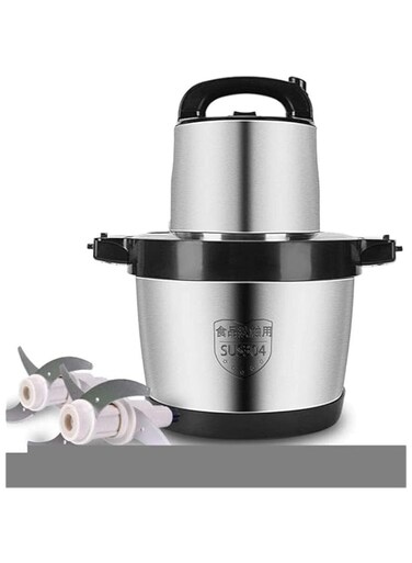 Elterazone 6L Meat Grinder &ndash; 1000W Food Processor with Stainless Steel Bowl, 4 Sharp Blades for Meat, Vegetables, Fruits &amp; Nuts &ndash; Safe &amp; Powerful Kitchen Grinder, Easy to Clean