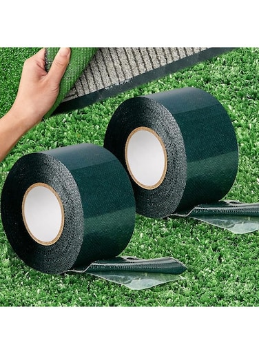 SYOSI Artificial Turf Tape, 2 in x 16.5 ft Double Sided Turf Tape Artificial Grass Tape Self Adhesive Grass Rug Tape Artificial Turf Tape for Lawn Garden Carpet Connecting Outdoor Carpet(2 Rolls)
