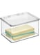 Idesign Kitchen Binz Bpa-Free Plastic Stackable Organizer Box With Lid - 6.75In X 5.75In 3.75In , Clear
