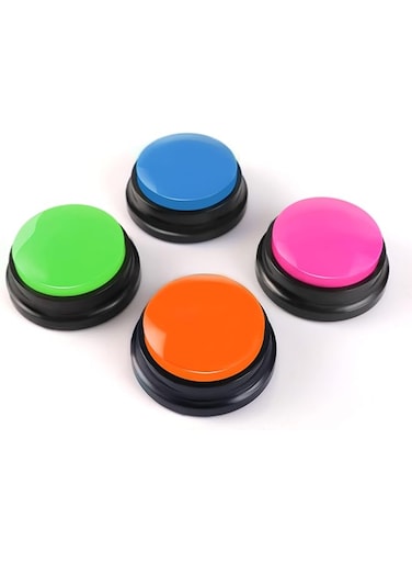 OFVENS Voice Recording Button, Dog Buttons for Communication Pet Training Buzzer, 30 Second Record &amp; Playback, Funny Gift for Study Office Home (4 Packs)