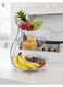 3-Tier Stainless Steel Fruit &amp; Vegetable Basket Stand   Heavy-Duty Wire Storage Organizer for Kitchen Counter &amp; Dining Table   Space-Saving Stacked Fruit Bowl Rack   Silver