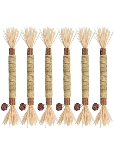 nalaina Cat Chew Toys, 6pcs Catmint Natural Silvervine Sticks, Kitten Chew Sticks for Teeth Cleaning, Calm Cat Anxiety and Stress, Large Size Catnip Toys