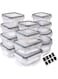 PREMIFY Airtight Meal Prep Container Set with Locking Lids &amp; Labels, 12pcs Re-usable Plastic Food Storage Containers, Stackable Kitchen Organizer Boxes, BPA Free &amp; Microwave Freezer Dishwasher Safe