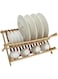 YATAI Bamboo 2-Tier Dish Drying Rack, Stylish Wooden Dish Organizer for Efficient Storage &amp; Fast Drying, Foldable Dish Drainer with 13 Spacious Slots for Plates, Cups, Bowls, Kitchen Storage Organizer