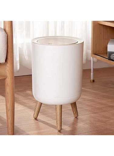 Xspring Trash Cans with Lids, Made of Polypropylene Bathroom Trash Can with Lid, 7 liter/1.8 Gallon Mini Trash Can with Lid, Easy to Use Small Trash Can with Lid for Kitchen, Bedroom