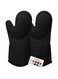 HOMWE Extra Long Professional Silicone Oven Mitt, Oven Mitts with Quilted Liner, Heat Resistant Pot Holders, Flexible Oven Gloves, 1 Pair (Black, 13.7 inch)
