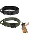 ChicAbode Tactical Dog Collar, Adjustable Military Training Nylon Dog Collar with Control Handle And Heavy Metal Buckle for Medium And Large Dogs, Large Dog Pet Collar (Black + Greener, L)