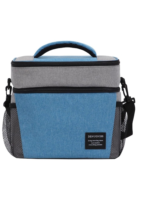 Insulated Lunch Bag with Adjustable Shoulder Strap,8L Dual Zippers Wide Open Lunch Tote Bag