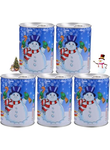 Instant Snow, Fake Snow Fluffy Artificial Festival Decoration Man-Made Magic Artificial Cans Winter Crafts Play Cloud Slime Festival Decoration DIY Gift, 5 Set