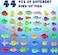 Big Fishing Game Magnetic with Inflatable Pool 2 Players Fishing Rod 44 Fish Toys for Toddlers Educational Toys Motor Skills