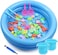 Big Fishing Game Magnetic with Inflatable Pool 2 Players Fishing Rod 44 Fish Toys for Toddlers Educational Toys Motor Skills