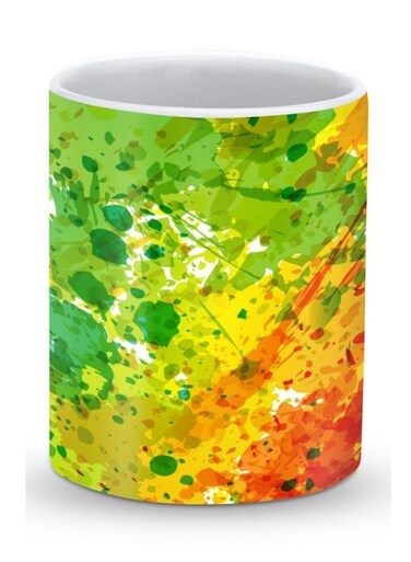 Premium Tropical Splash Designer Mug Green/Yellow/Red