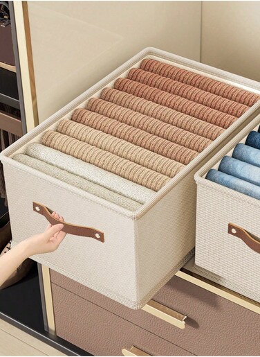 1pc Versatile Foldable Storage Box For Clothes, Jeans, Underwear &amp; Socks - Non-Woven Fabric Organizer ﻿