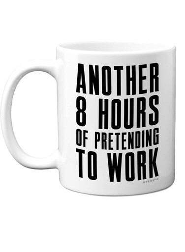 Another 8 Hours of Pretending to Work Mug - Novelty Mugs for Work, Working from Home Gifts, Funny Secret Santa Gifts for Men Women Colleagues, 11oz Dishwasher Safe Tea Coffee Mug