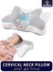 Skin Friendly Cooling Cervical Neck Pillow Head and Neck Support Sleeping Cushion Pillow with Soft Comfort High Elastic Fiber Fabric Adjustable Ergonomic Design for Back and Stomach Side Sleeping Support