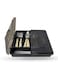 Azonee Silverware Organizer with Lid, Flatware Storage Box Silverware Holder, Kitchen Utensil Organizer for RV and Camping, 5 Compartment Silverware Drawer Organizer Tray( Only Box-11.8*11.8*2.5 in)