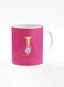 Designer Printed Coffee Mug 11oz Ceramic Personalised Gift Mugs Cup -Custom Monogram Initial Letter Floral Pattern Alphabet - J (Dark Pink Rose)