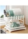 STORECHO Kitchen Countertop Dish Rack Drainer, 2 Tier Stainless Steel Rack for Drying Dishes, Cups, Plates