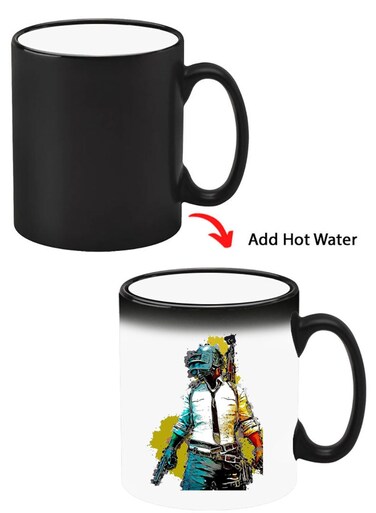 Color Changing Heat Sensitive Ceramic Mug, Image Revealed When HOT Liquid is Added! Pubg