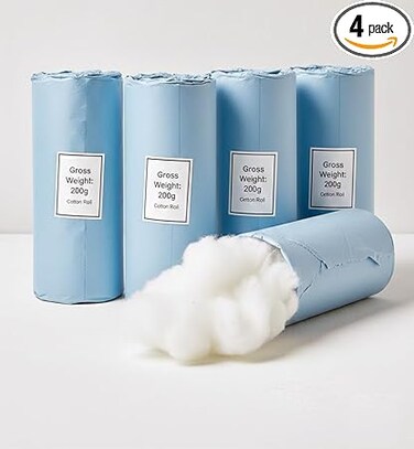 Pure-Grade Cotton Wool Roll   Refined High-Absorbency Cotton   Ultra-Soft &amp; Extra Gentle Texture   Multi-Use for Facial Care, Beauty, and Daily Needs 4ROLLS/4PACK