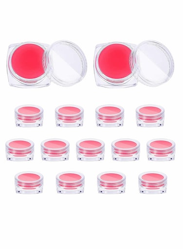 Art Painting Wax Storage Box Full of Red Glue Clay, DIY Diamond Art Wax Holder Case with Glue Clay for Diamond Painting Embroidery Accessories (Square - 15 Pcs)