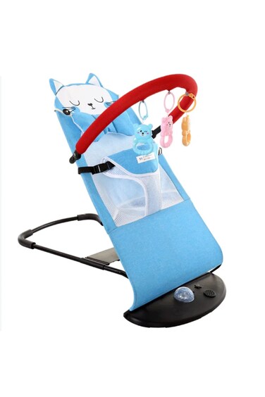 Little Hopper Baby Bouncer Chair, Foldable Rocker with Music and Light, Washable Fabric.
