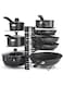 8 Tier Pot and Pan Rack Organiser, Metal Rack, 3 Assembly Methods, 8 Adjustable Shelves, for Kitchen Cabinet Organisation and Storage
