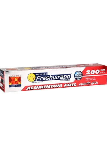 Aluminium Foil - For Wrapping, Cooking, Freezing and Storing - Keeps Food Home Fresh - 200 sq ft