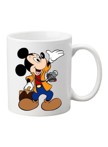 Cut Printed Ceramic Mug Beige/Black/Blue