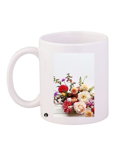 Floral Printed Coffee Mug White/Pink/Green