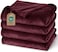 Ultra Soft Fleece Blanket Double Size 150 x 200cm, No Shed No Pilling Luxury Plush Cozy Flannel 280GSM Lightweight Throw Blanket for Bed, Couch, Chair, Sofa Suitable for All Season, Wine Red